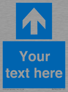 MV7935: Custom Mandatory directional sign, blue arrow up