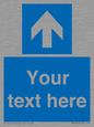 MV7935: Custom Mandatory directional sign, blue arrow up