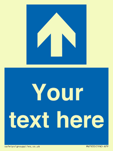 MV7935: Custom Mandatory directional sign, blue arrow up