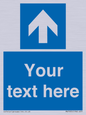 MV7935: Custom Mandatory directional sign, blue arrow up