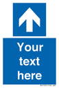MV7935: Custom Mandatory directional sign, blue arrow up