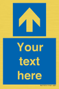 MV7935: Custom Mandatory directional sign, blue arrow up