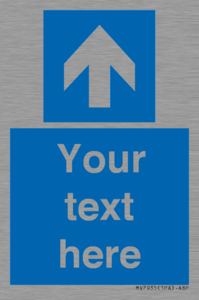 MV7935: Custom Mandatory directional sign, blue arrow up