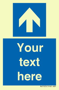MV7935: Custom Mandatory directional sign, blue arrow up