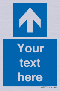 MV7935: Custom Mandatory directional sign, blue arrow up
