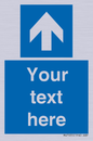 MV7935: Custom Mandatory directional sign, blue arrow up