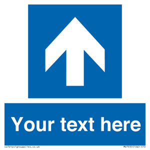 MV7935: Custom Mandatory directional sign, blue arrow up