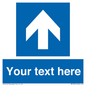 MV7935: Custom Mandatory directional sign, blue arrow up
