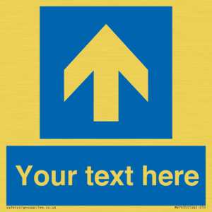 MV7935: Custom Mandatory directional sign, blue arrow up