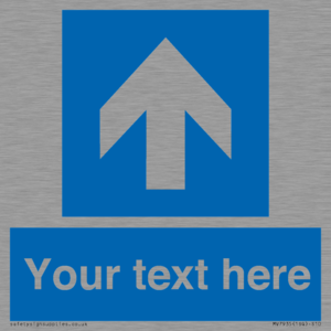 MV7935: Custom Mandatory directional sign, blue arrow up