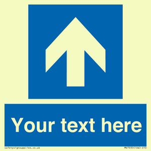 MV7935: Custom Mandatory directional sign, blue arrow up
