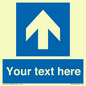 MV7935: Custom Mandatory directional sign, blue arrow up