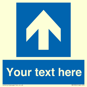 MV7935: Custom Mandatory directional sign, blue arrow up