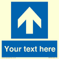 MV7935: Custom Mandatory directional sign, blue arrow up