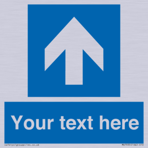 MV7935: Custom Mandatory directional sign, blue arrow up