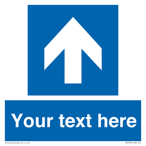 MV7935: Custom Mandatory directional sign, blue arrow up