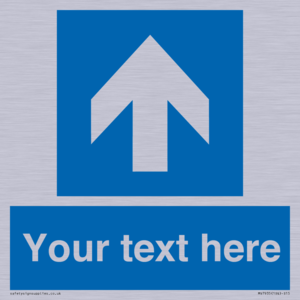 MV7935: Custom Mandatory directional sign, blue arrow up