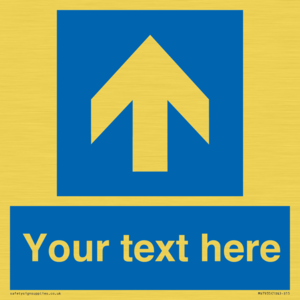 MV7935: Custom Mandatory directional sign, blue arrow up