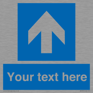 MV7935: Custom Mandatory directional sign, blue arrow up