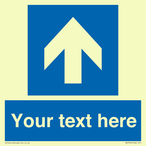 MV7935: Custom Mandatory directional sign, blue arrow up