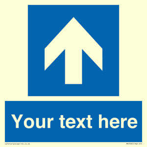 MV7935: Custom Mandatory directional sign, blue arrow up