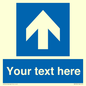 MV7935: Custom Mandatory directional sign, blue arrow up