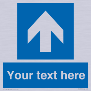MV7935: Custom Mandatory directional sign, blue arrow up