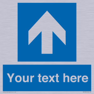 MV7935: Custom Mandatory directional sign, blue arrow up