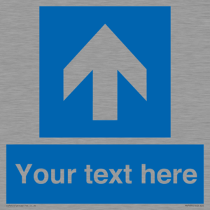 MV7935: Custom Mandatory directional sign, blue arrow up