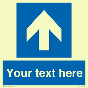 MV7935: Custom Mandatory directional sign, blue arrow up