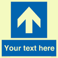 MV7935: Custom Mandatory directional sign, blue arrow up