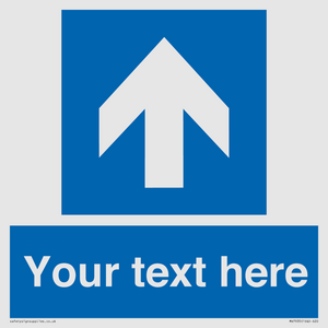 MV7935: Custom Mandatory directional sign, blue arrow up