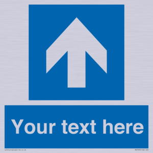 MV7935: Custom Mandatory directional sign, blue arrow up