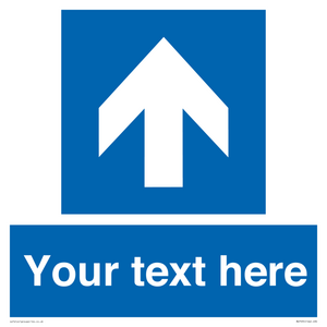 MV7935: Custom Mandatory directional sign, blue arrow up