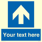 MV7935: Custom Mandatory directional sign, blue arrow up