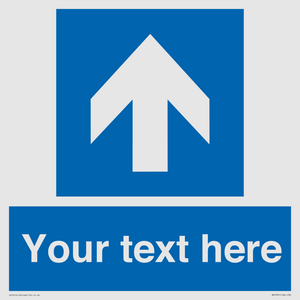 MV7935: Custom Mandatory directional sign, blue arrow up