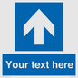 MV7935: Custom Mandatory directional sign, blue arrow up