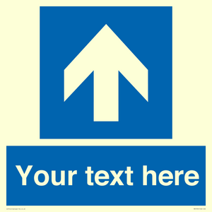 MV7935: Custom Mandatory directional sign, blue arrow up