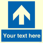 MV7935: Custom Mandatory directional sign, blue arrow up