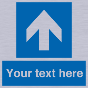 MV7935: Custom Mandatory directional sign, blue arrow up