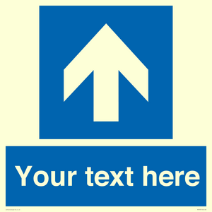 MV7935: Custom Mandatory directional sign, blue arrow up