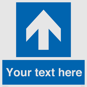MV7935: Custom Mandatory directional sign, blue arrow up