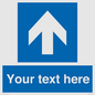 MV7935: Custom Mandatory directional sign, blue arrow up