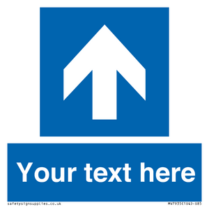MV7935: Custom Mandatory directional sign, blue arrow up