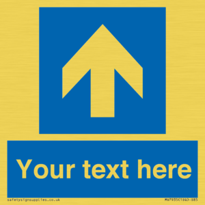 MV7935: Custom Mandatory directional sign, blue arrow up