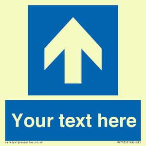 MV7935: Custom Mandatory directional sign, blue arrow up