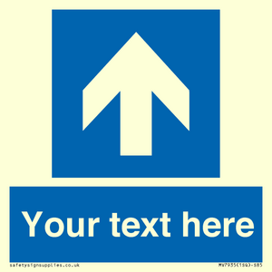 MV7935: Custom Mandatory directional sign, blue arrow up