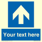 MV7935: Custom Mandatory directional sign, blue arrow up