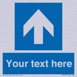 MV7935: Custom Mandatory directional sign, blue arrow up