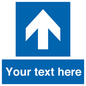 MV7935: Custom Mandatory directional sign, blue arrow up